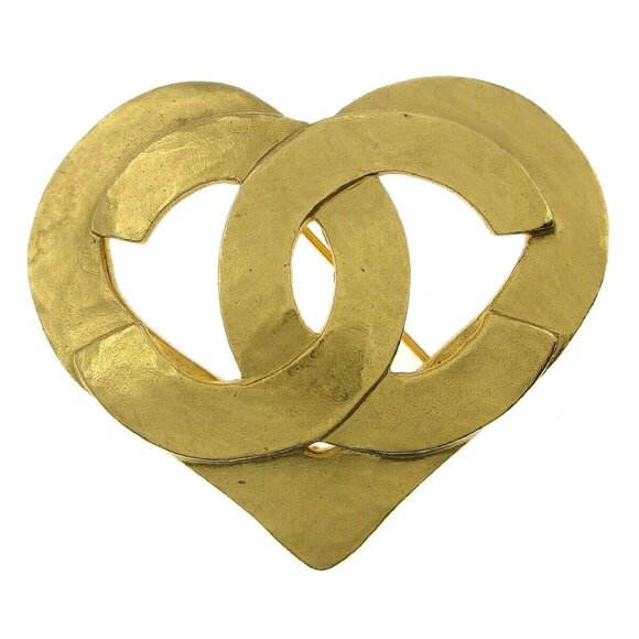 Chanel Heart Brooch Gold 95P 58213 - Picture 1 of 5